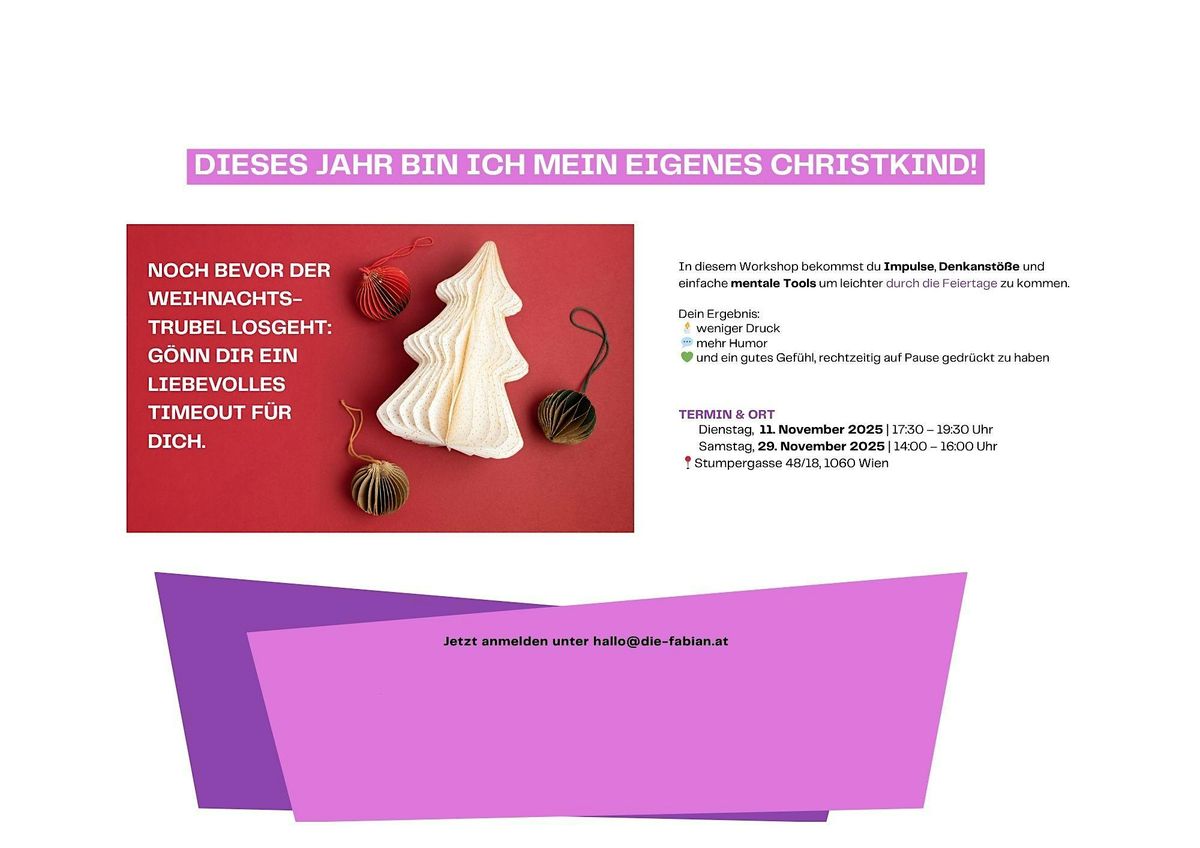 Dieses Jahr bin ich mein eigenes Christkind! - Workshop, 29 November | Event in Wien | AllEvents