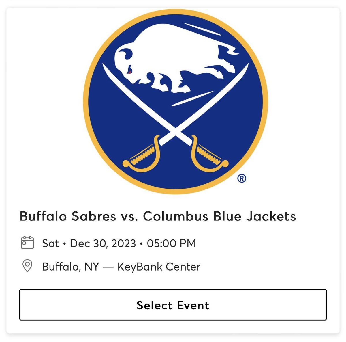 Columbus Blue Jackets at Buffalo Sabres at KeyBank Center, 28 October | Event in Buffalo | AllEvents