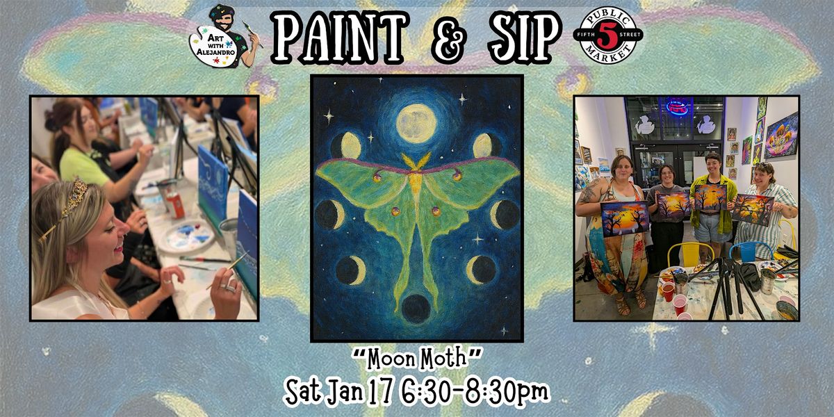 Paint & Sip at 5th St Alley “Moon Moth”, 17 January | Event in Eugene | AllEvents