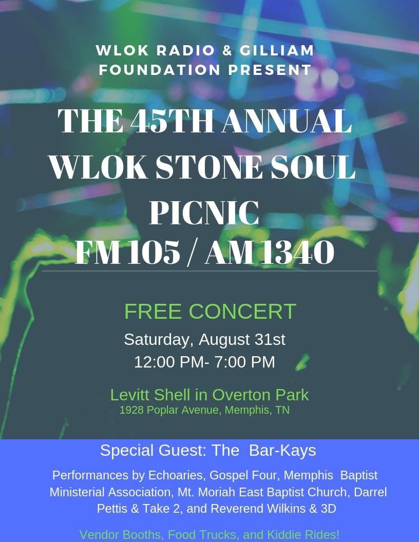 Stone Soul Picnic, Levitt Shell, Memphis, August 31 2019 AllEvents.in