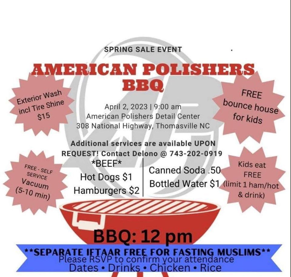 AP spring sale & bbq , 308 National Highway thomasville nc 27360, 2