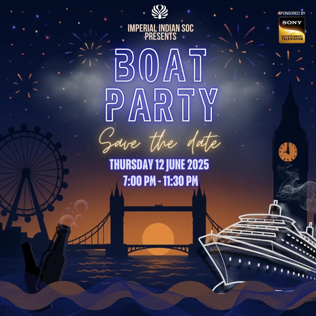 Imperial Indian Soc : Boat Party 12/06/2025, 12 June | Event in London | AllEvents