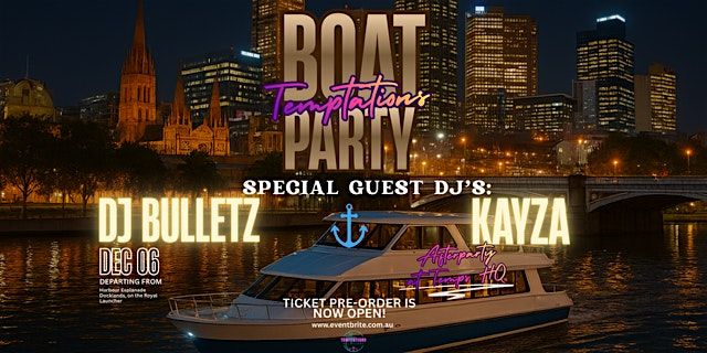 TEMPTATIONS BOAT PARTY!, 6 December | Event in Docklands | AllEvents