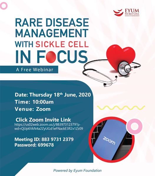 Rare Syndrome Management, Sickle Cell in Focus, June 18 2020 Online