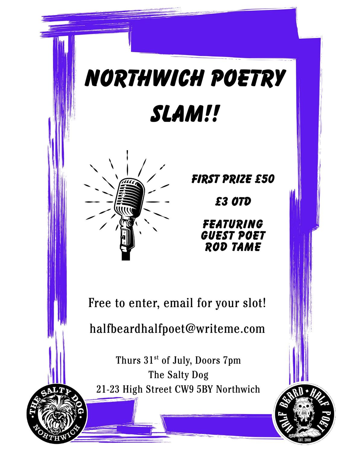 Poetry Slam Night hosted by Half Beard, Half Poet, 31 July | Event in Northwich | AllEvents