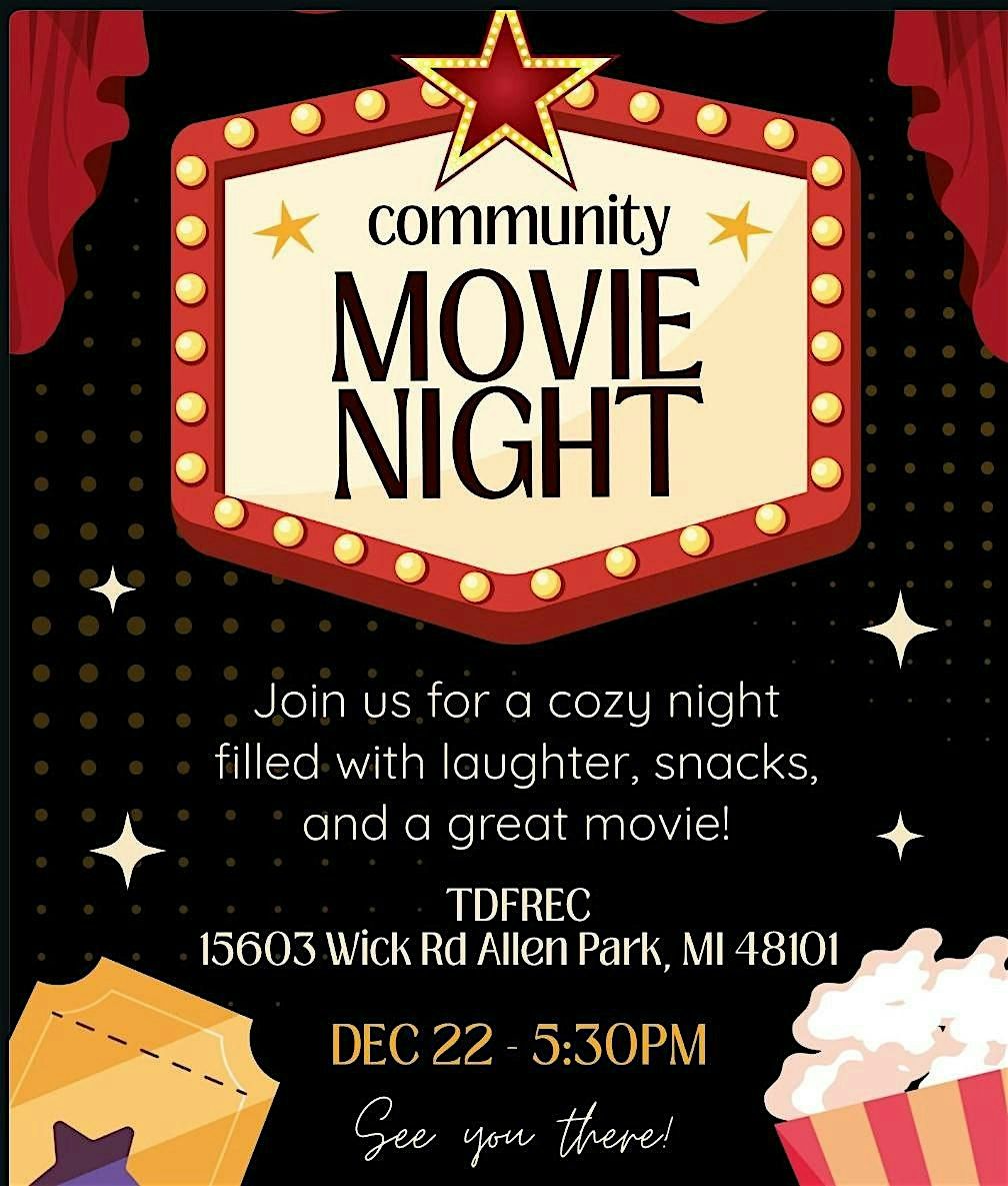 TDFREC Community Movie Night, 22 December | Event in Allen Park | AllEvents