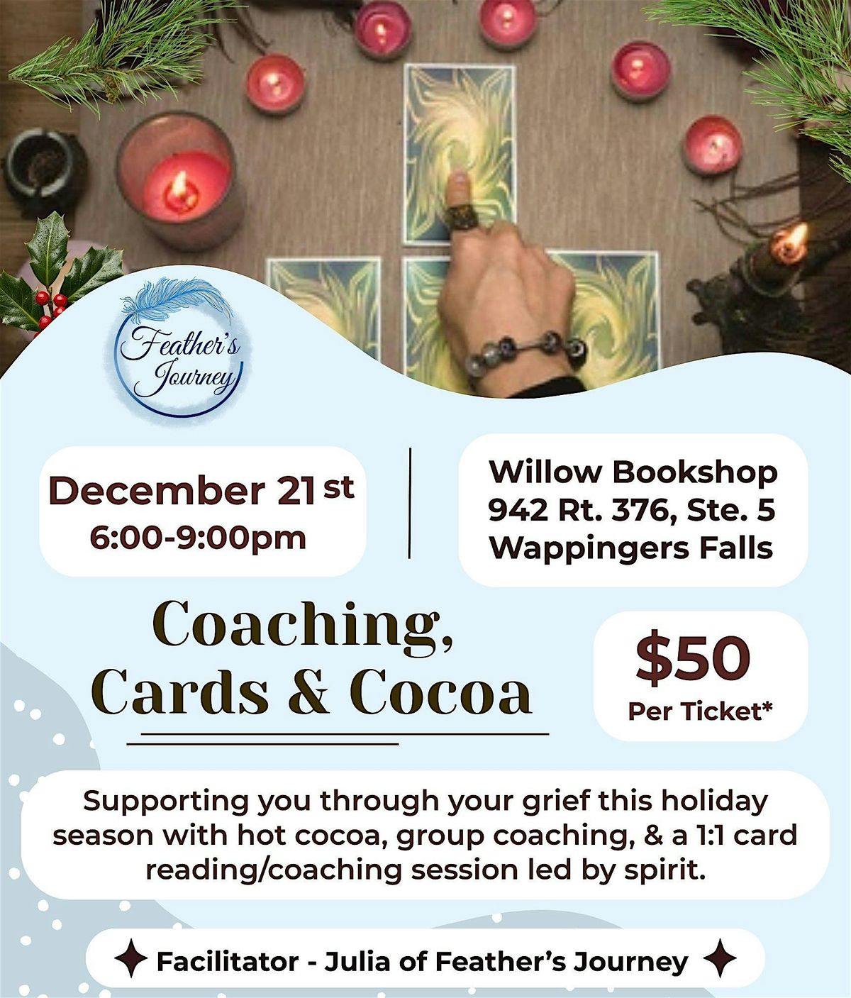 Coaching, Cards, & Cocoa, 21 December | Event in Wappingers Falls | AllEvents