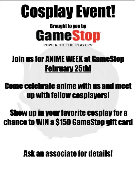 GameStop Cosplay Event, Everett Mall, February 25 2023 AllEvents.in