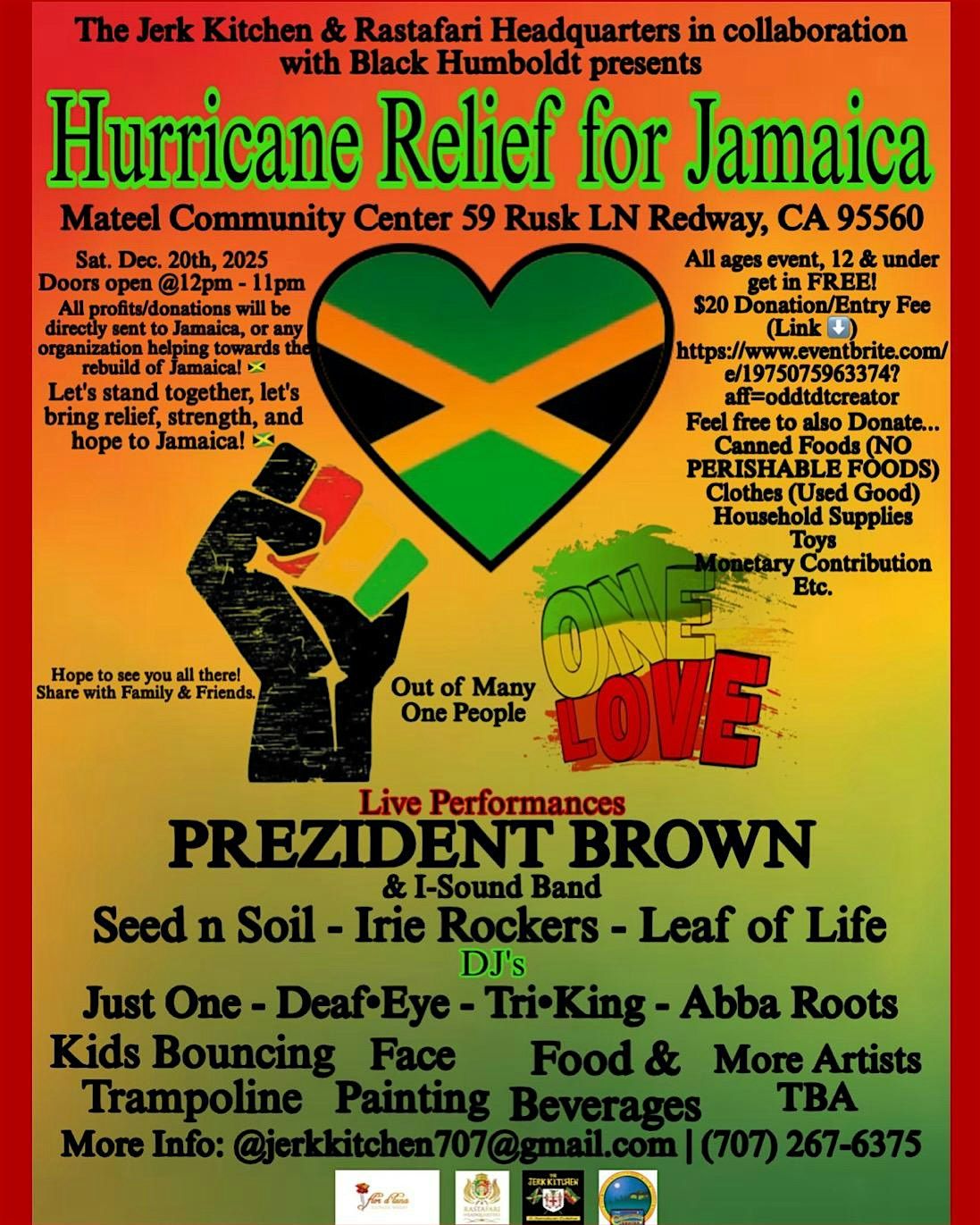 raising funds and awareness of hurricane that affected lives in  Jamaica, 20 December | Event in Redway | AllEvents