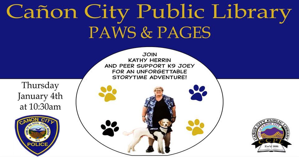 Paws and Pages with Kathy Herrin and Peer Support K9 Joey , Cañon City