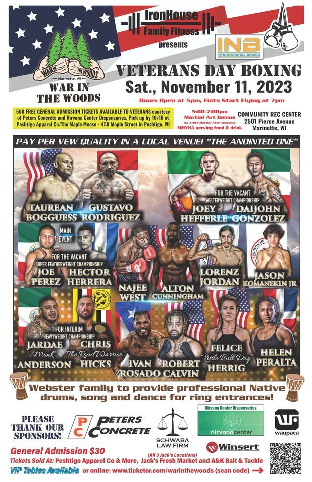 "The Anointed One" Veteran's Day Boxing Event, 11 November | Event in Marinette | AllEvents.in