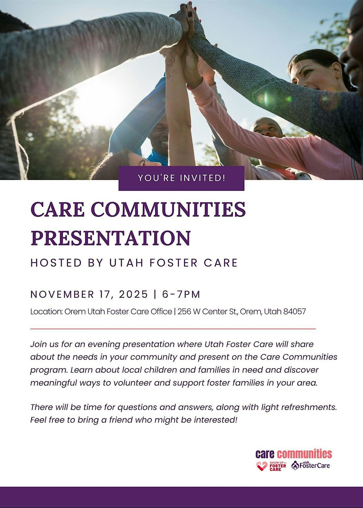 Care Communities Presentation, 17 November | Event in Orem | AllEvents
