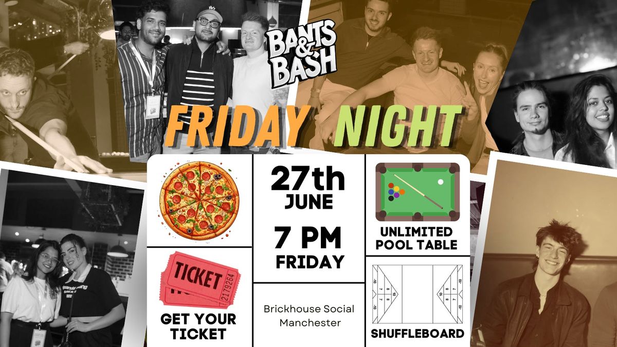 Bants &amp; Bash: Friday Night Social – Unlimited Pool + £100 Prize at Brickhouse Social, 27 June | AllEvents