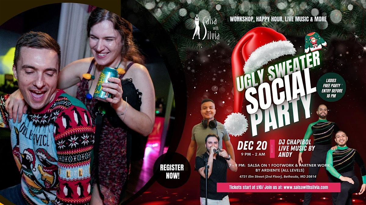AN UGLY SWEATER LATIN PARTY + A SALSA WORKSHOP BY ARDIENTE, 20 December | Event in Bethesda | AllEvents