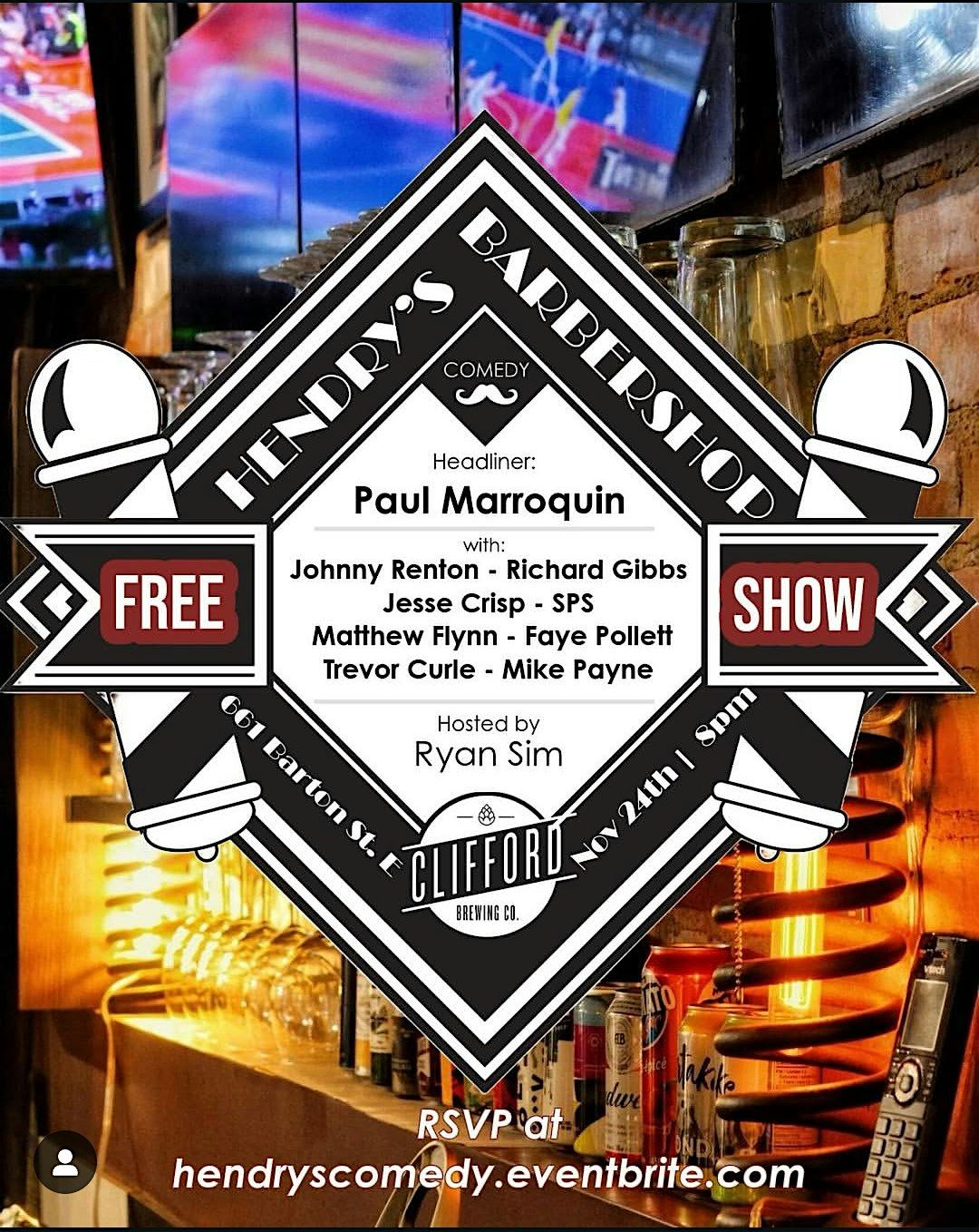 Comedy at Hendry's - Fall laughter with Paul Marroquin, 24 November | Event in Hamilton | AllEvents