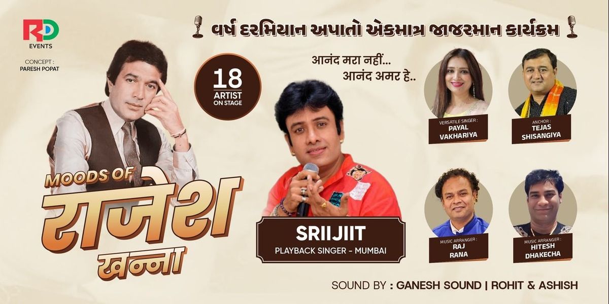 Moods of Rajesh Khanna, 18 July | Event in Rajkot | AllEvents