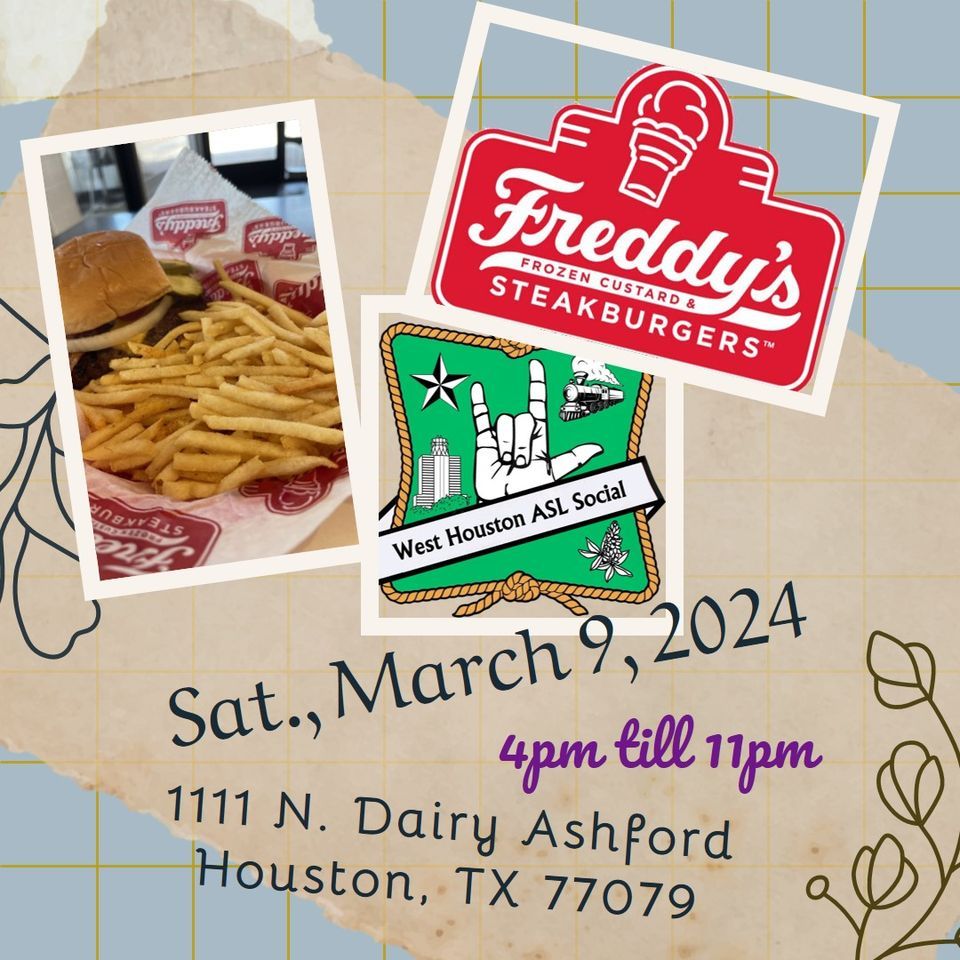 March 2024 ASL Social!, Freddy's Frozen Custard & Steakburgers Houston