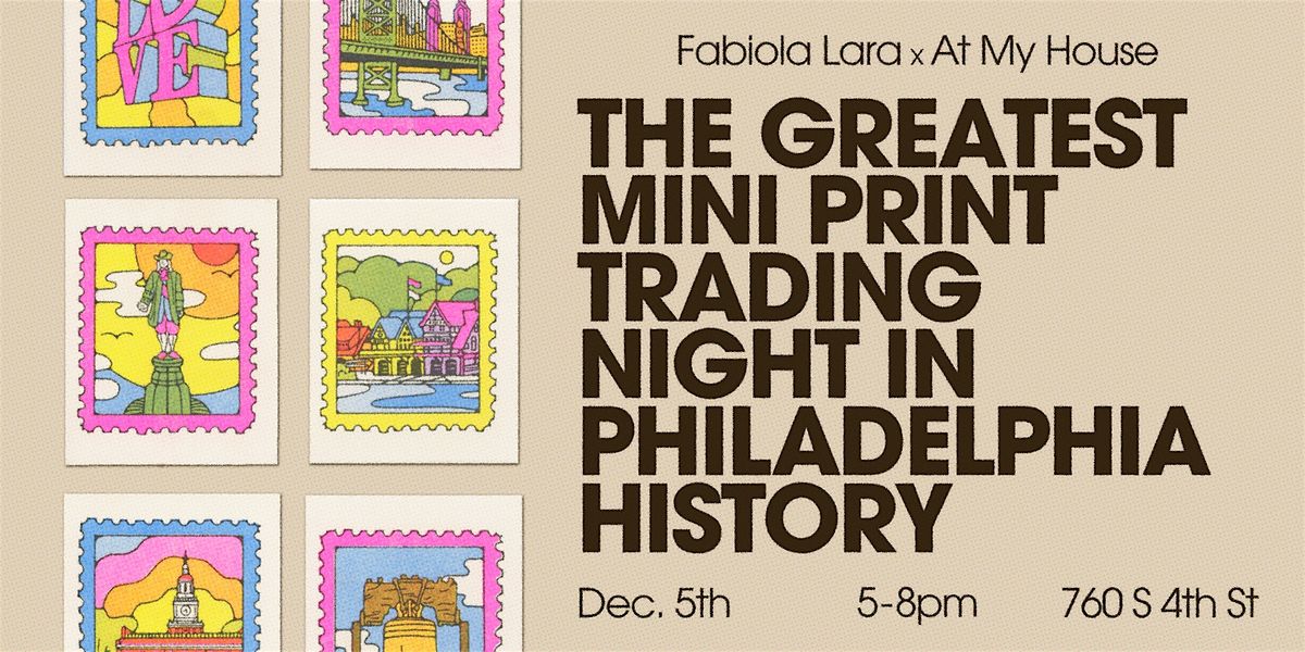Mini Print Trade Night + Coloring Book Debut by Fabiola Lara x At My House, 5 December | Event in Philadelphia