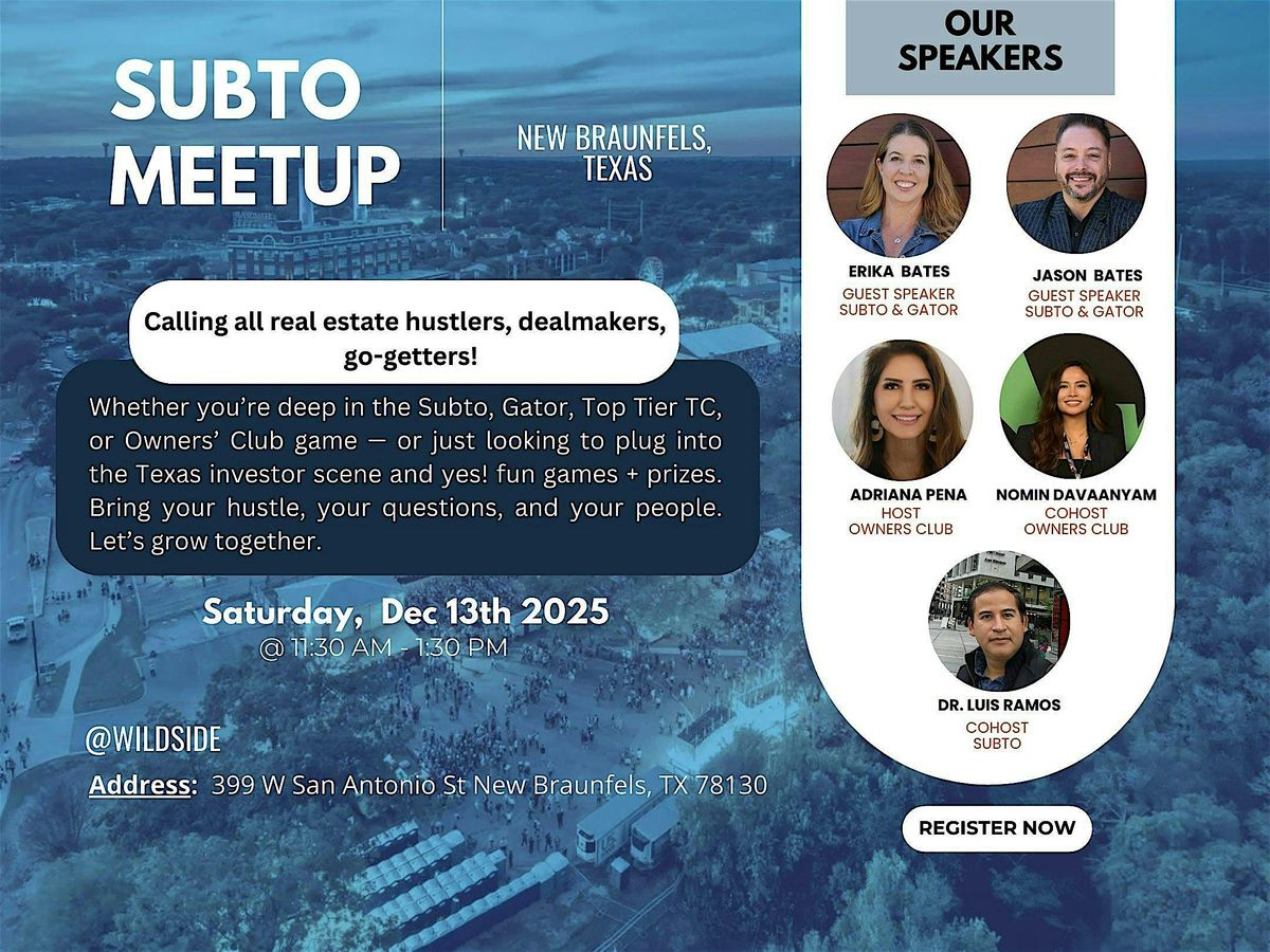 Creative Real Estate Meetup: Learn, Play & Win, 13 December | Event in New Braunfels | AllEvents