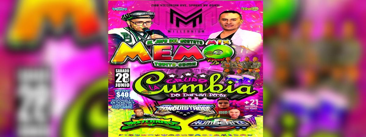 NOCHE SONIDERA MEMO MIX CDMX, GRUPO LA CUMBIA Y MAS, 28 June | Event in Sparks | AllEvents