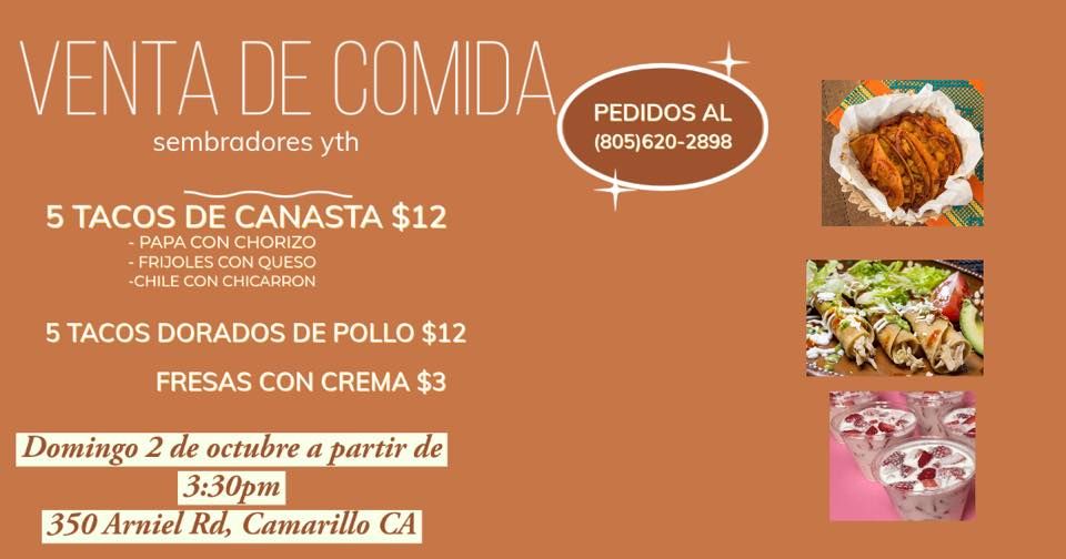 Venta de Comida// Tacos de canasta y dorados, Sembradores de Cristo AD