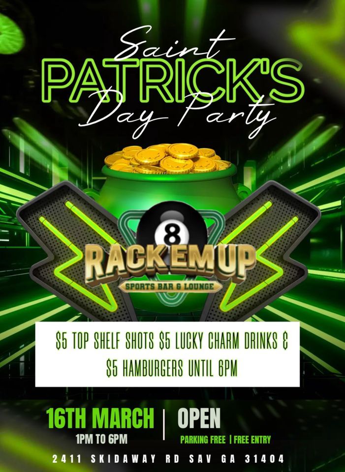 St. Patty’s Day Party, Rack Em Up Sports Bar & Lounge, Savannah, 16 ...