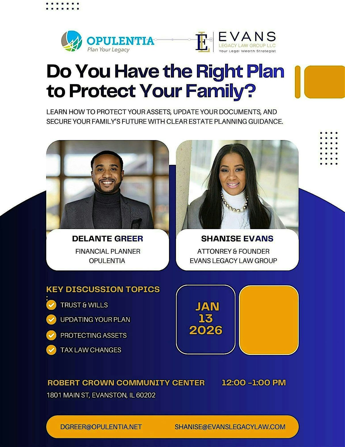 Estate Planning Workshop, 13 January | Event in Evanston | AllEvents