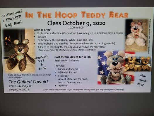 in the hoop memory bear