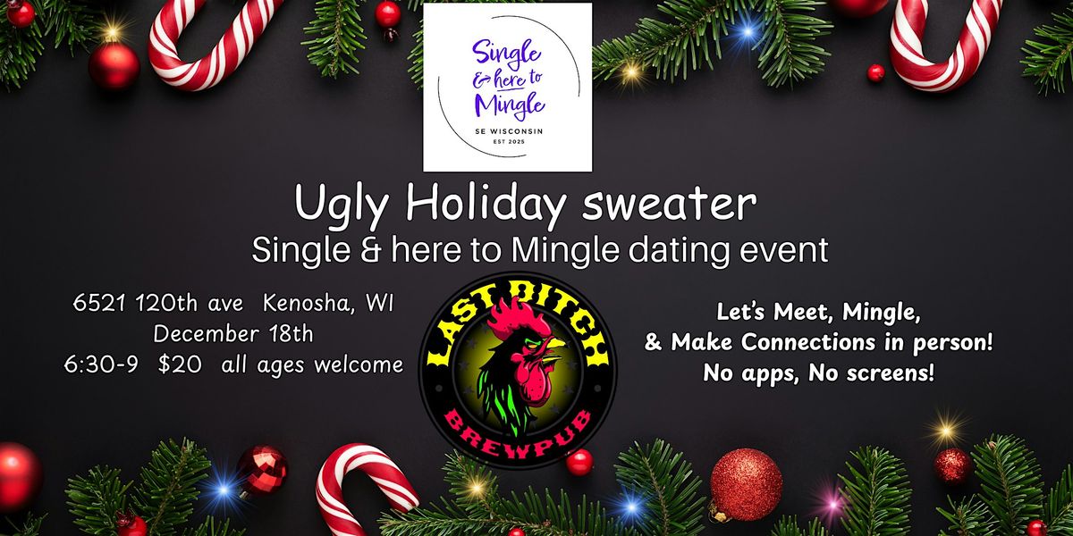 Single & here to Mingle Ugly Holiday Sweater Dating Event, 18 December | Event in Kenosha | AllEvents