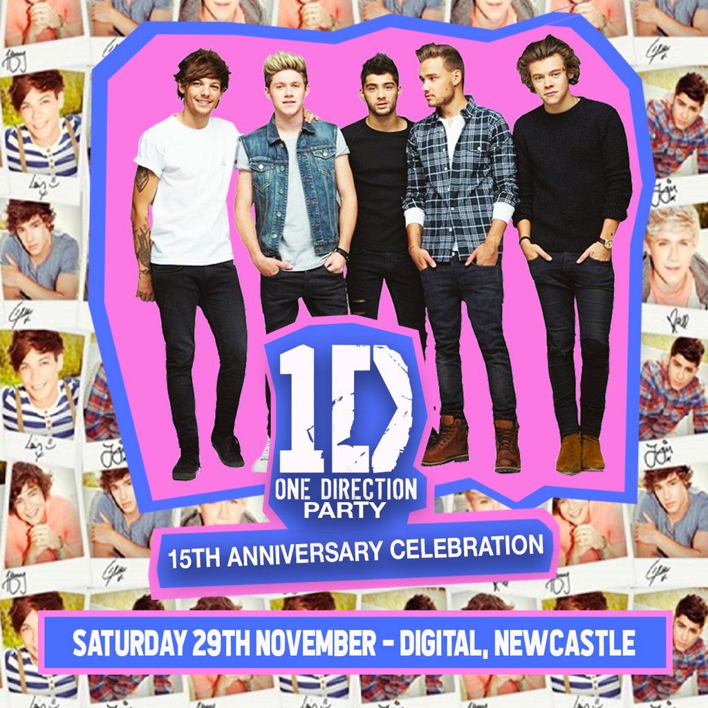 15 Years Of One Direction Party (Newcastle), 29 November | Event in Newcastle Upon Tyne | AllEvents