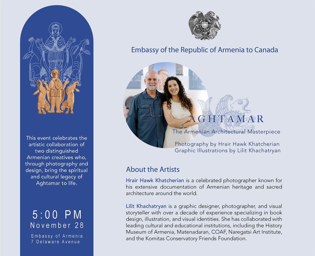 Book Presentation: “Aghtamar – The Armenian Architectural Masterpiece”, 28 November | Event in Ottawa