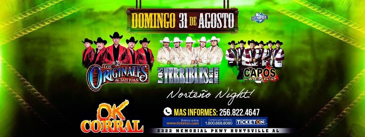LOS ORIGINALES DE SAN JUAN, LOS TERRIBLES DEL NORTE Y MAS, 31 August | Event in Huntsville | AllEvents