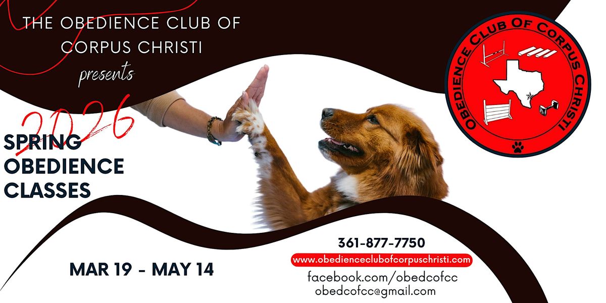Spring 2026 Obedience Class Session, 19 March | Event in Corpus Christi | AllEvents