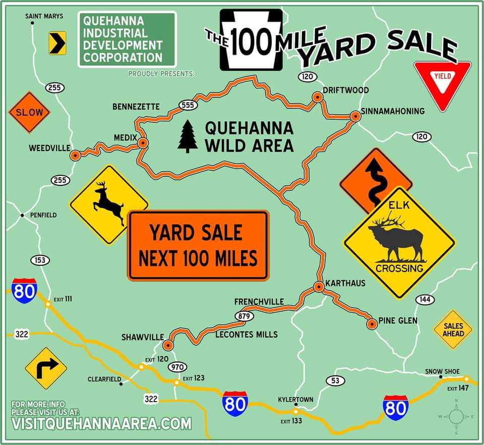 25th Annual QIDC 100 Mile Yard Sale, PA879, Karthaus, PA 16845, United