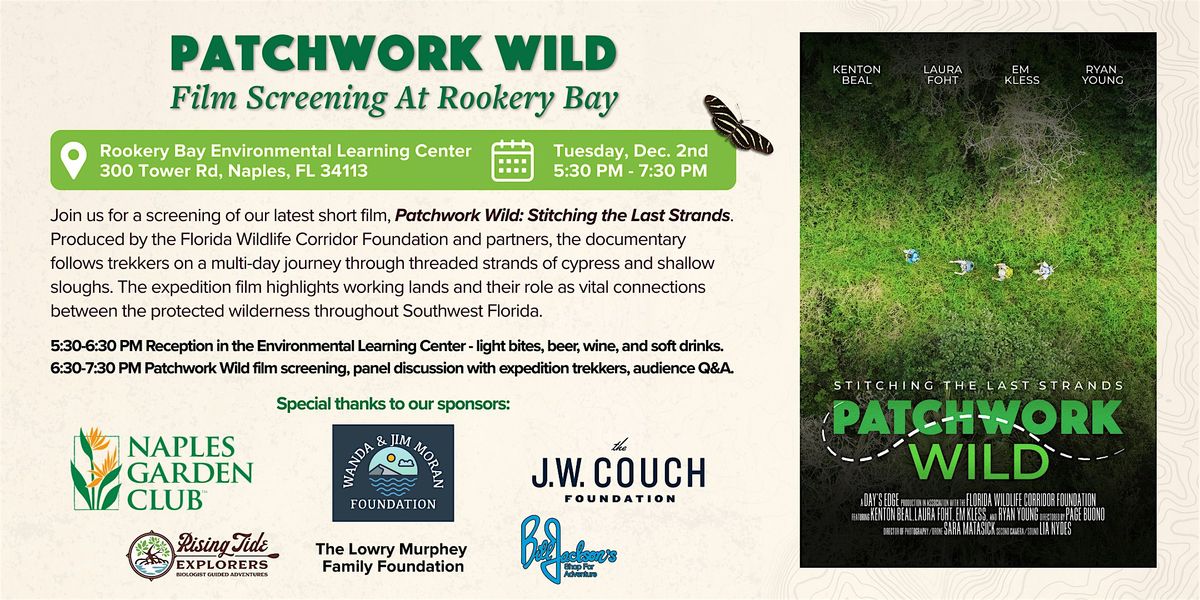 Patchwork Wild  Film Screening at Rookery Bay, 2 December | Event in Naples | AllEvents