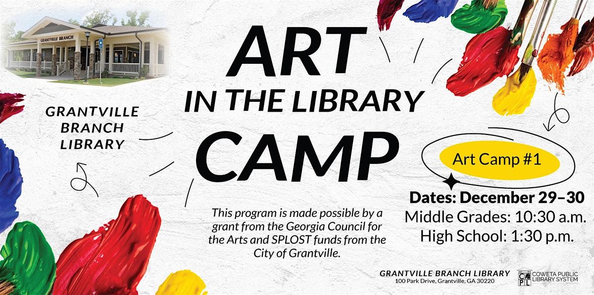 Art in the Library Camp - High Schoolers, 29 December | Event in Grantville | AllEvents