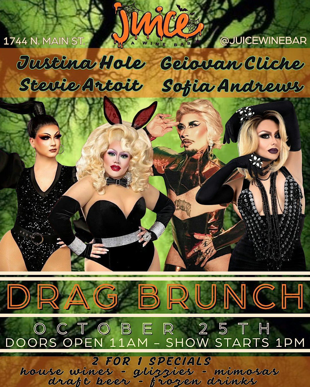Spooky Drag Brunch!, Juice Wine Bar, Jacksonville, 25 October 2026 ...