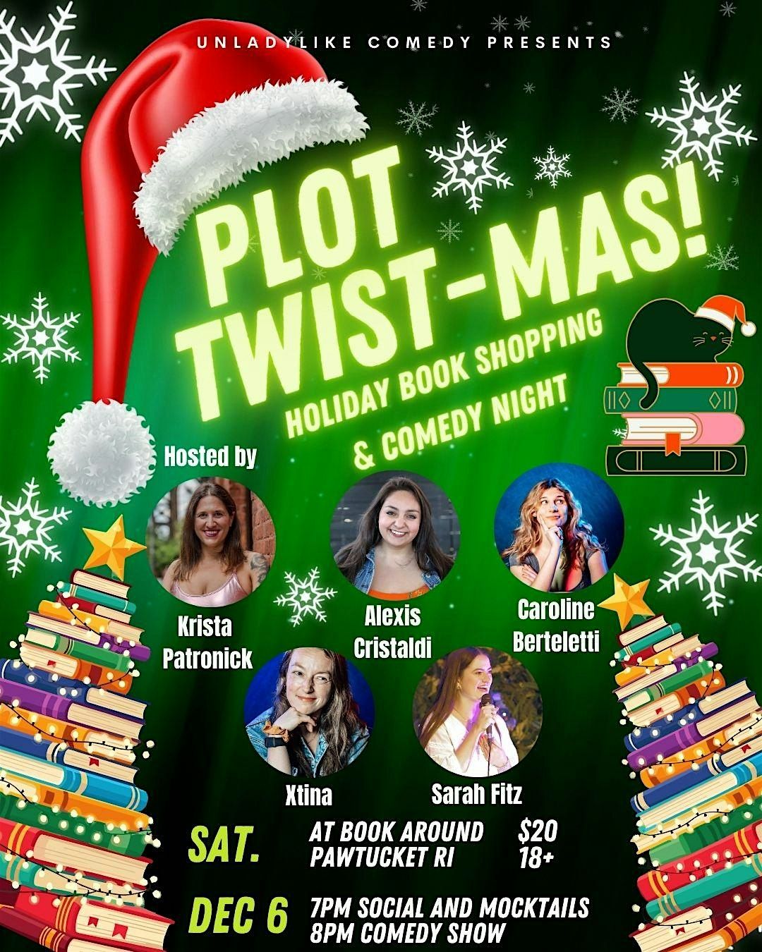 Plot Twist-mas! Holiday Comedy and Bookshopping Night, 6 December | Event in Pawtucket | AllEvents