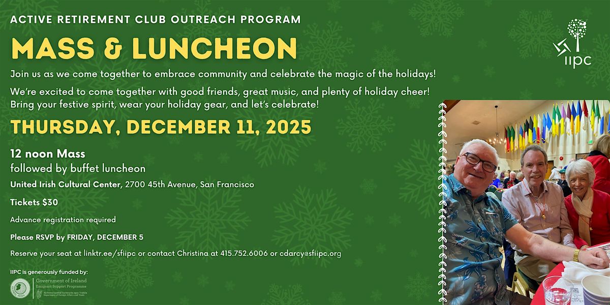 Active Retirement Mass and Luncheon | December 11, 2025, 11 December | Event in San Francisco | AllEvents