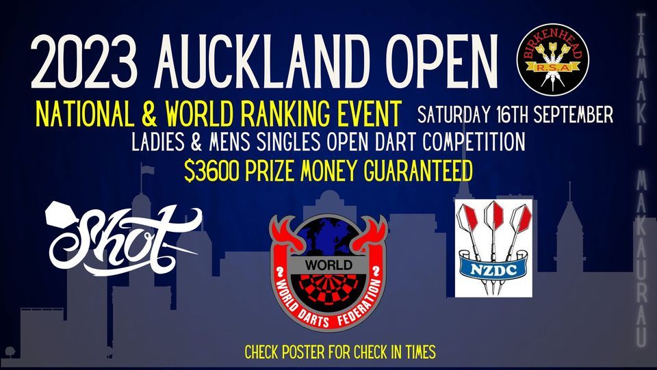 2023 AUCKLAND OPEN WDF Bronze Ranked Event , Birkenhead RSA Darts