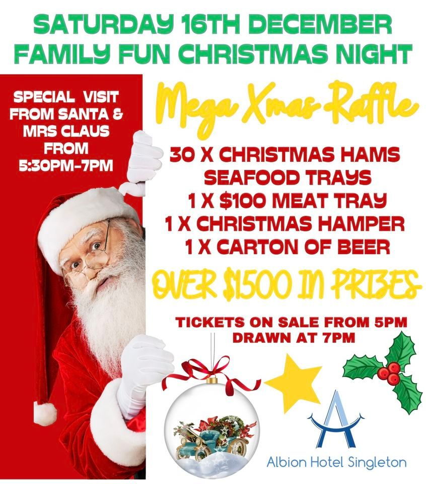 MEGA XMAS RAFFLE 2023, Albion Hotel, Singleton, Raymond Terrace ...