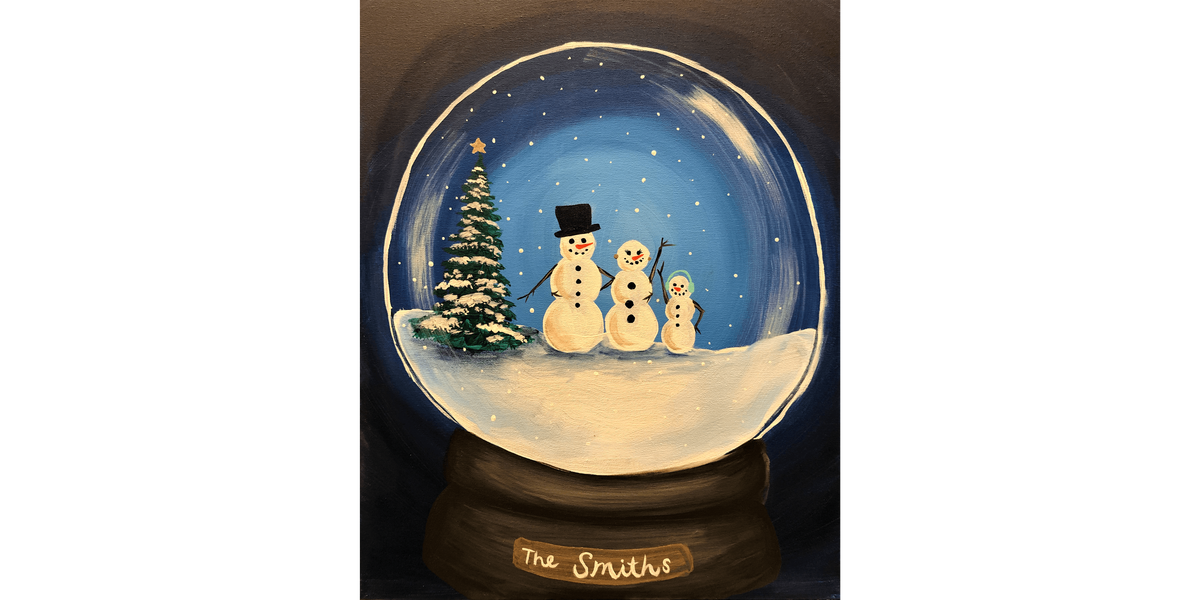 Snow Globe Family - Paint and Sip in Orange County | Classpop!™, 23 December | Event in Rancho Santa Margarita
