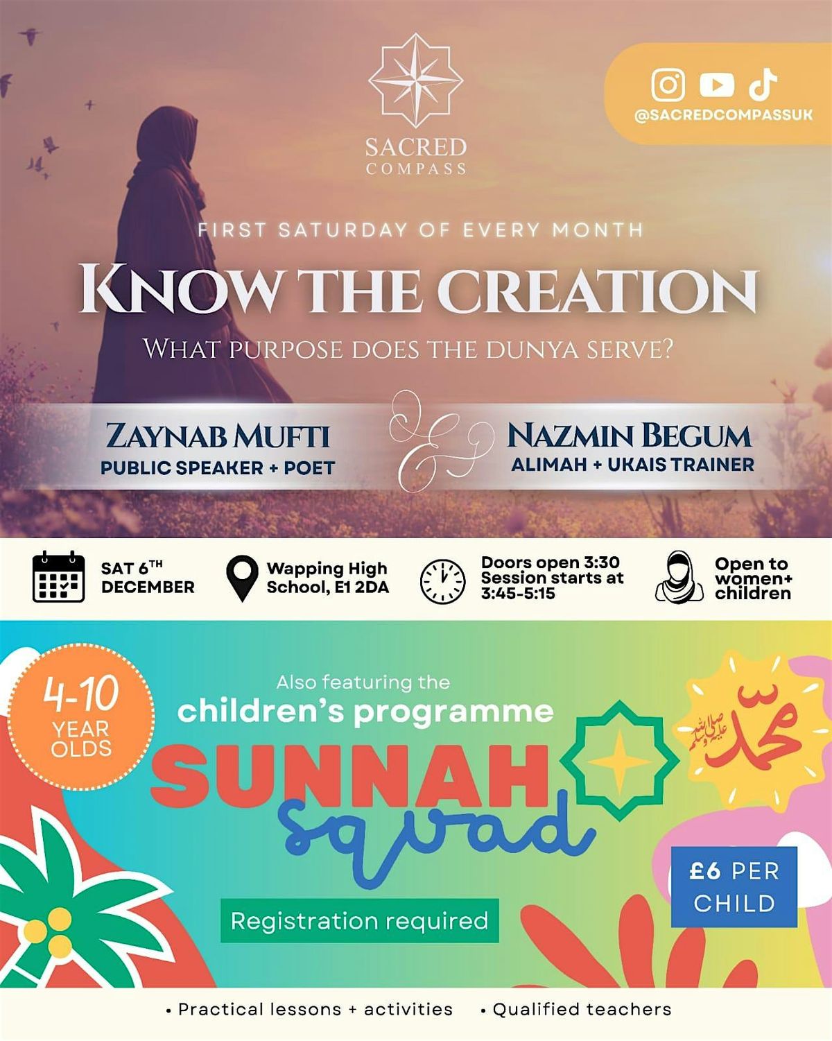 The Journey To Self: Identity, Creator and Creation (+ SC Sunnah Squad), 6 December | Event in London | AllEvents