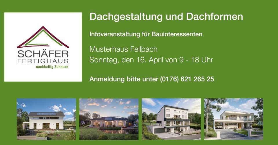 Einladung zur Infoveranstaltung Dachgestaltung und Dachformen im