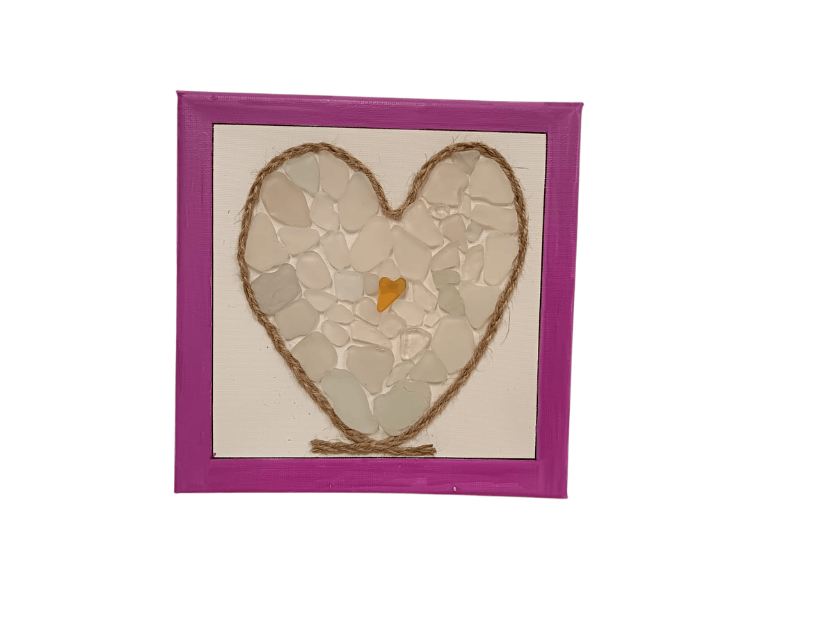 Sea Glass Heart Pictures - Charlottes Crafty Corner