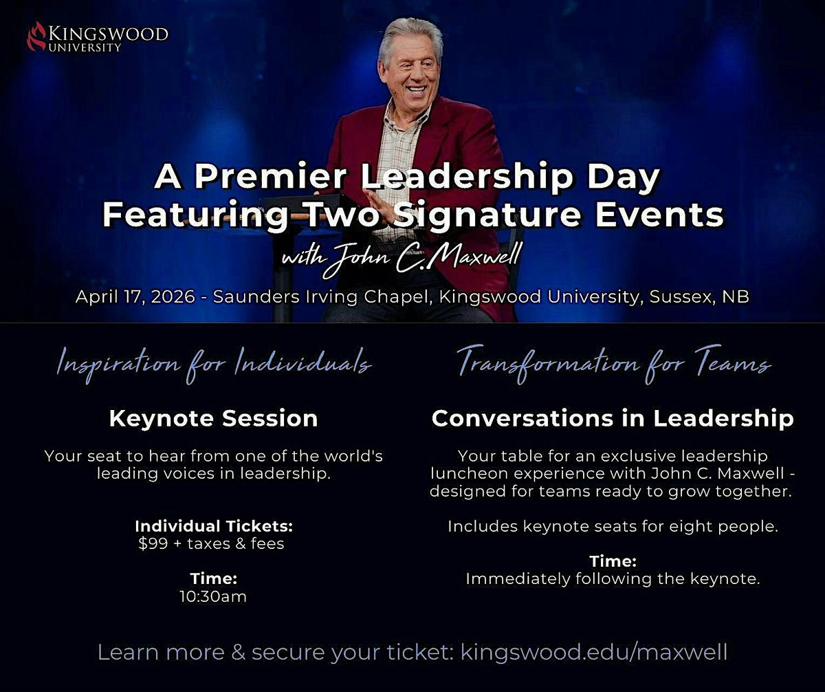 John C Maxwell, 17 April | Event in Sussex | AllEvents