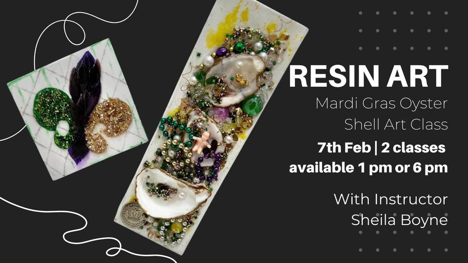 Mardi Gras Oyster Shell Resin Art Class, Baton Rouge La 70817, Old