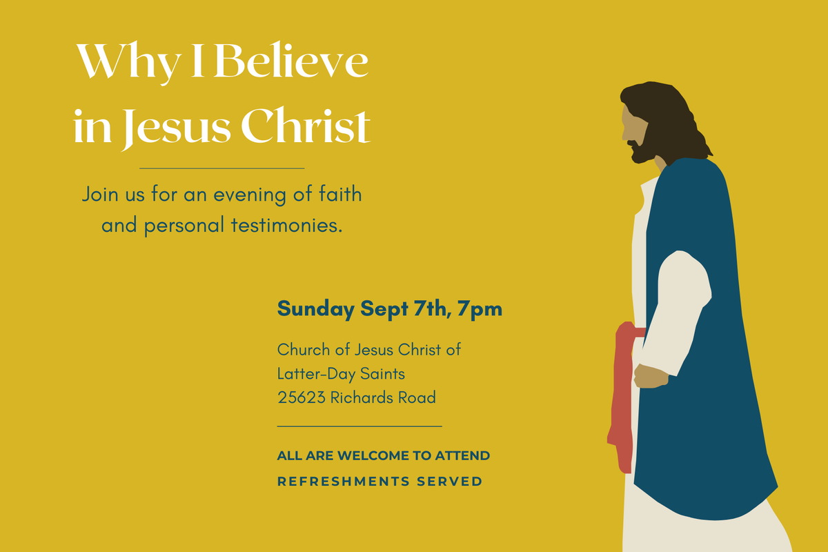 Why I Believe in Jesus Christ - An Evening of Testimonies, 7 September | Event in Spring | AllEvents