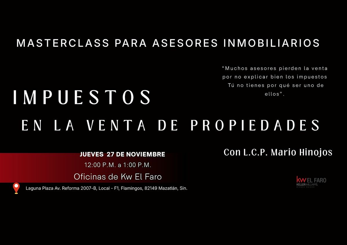 Masterclass para Asesores Inmobiliarios | Event in Mazatlán | AllEvents