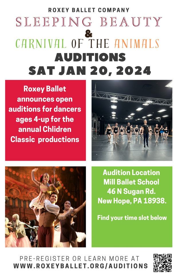 Roxey Ballet Audition for Children’s Classic Stories, Mill Ballet